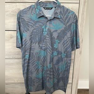Mens Travis Mathew floral print polo size medium.